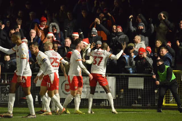 Albert Adomah celebrates.