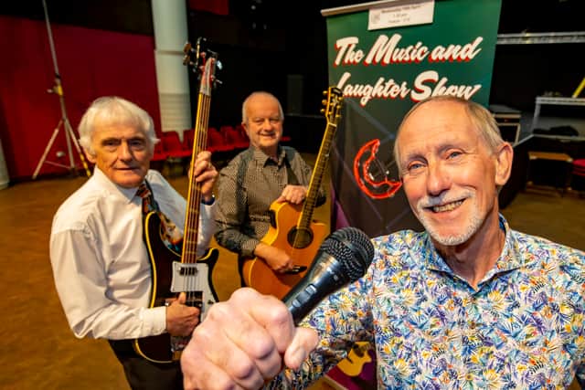 Black Country funnyman Doug Parker with musicians Martin Lewis and Steve Ashcroft 