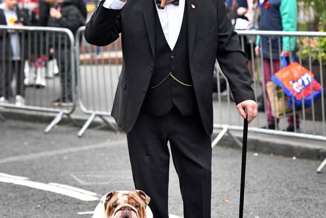 Nelson with Ian Jones as Winston Churchill at the recent military parade in Stourbridge.