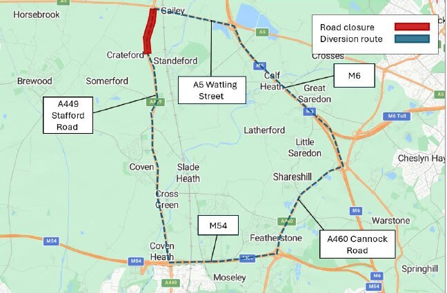 Closures set to hit A449 Stafford Road south of Penkridge in December ...