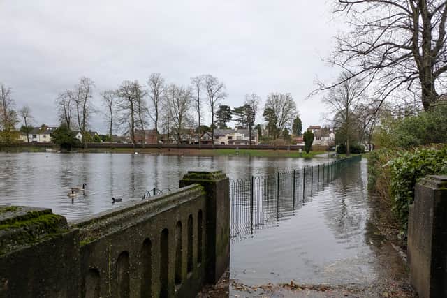 Mary Stevens Park, Stourbridge was flooded yesterday afternoon. Picture Matt Broad