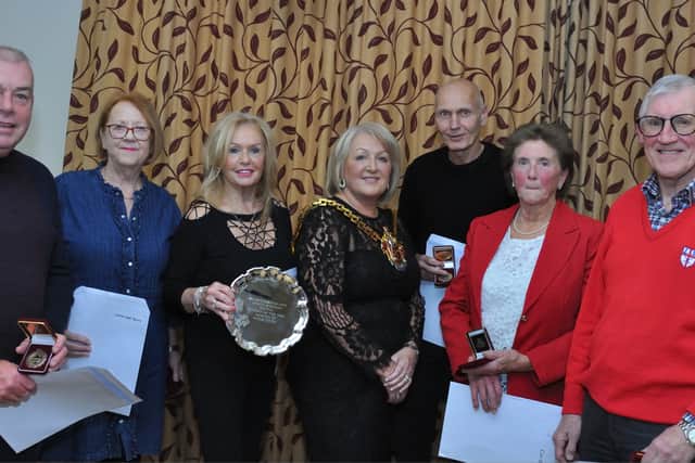 Councillor Linda Leach (Centre) with some of the winners at the Wolverhampton Sports Advisory Council awards evening