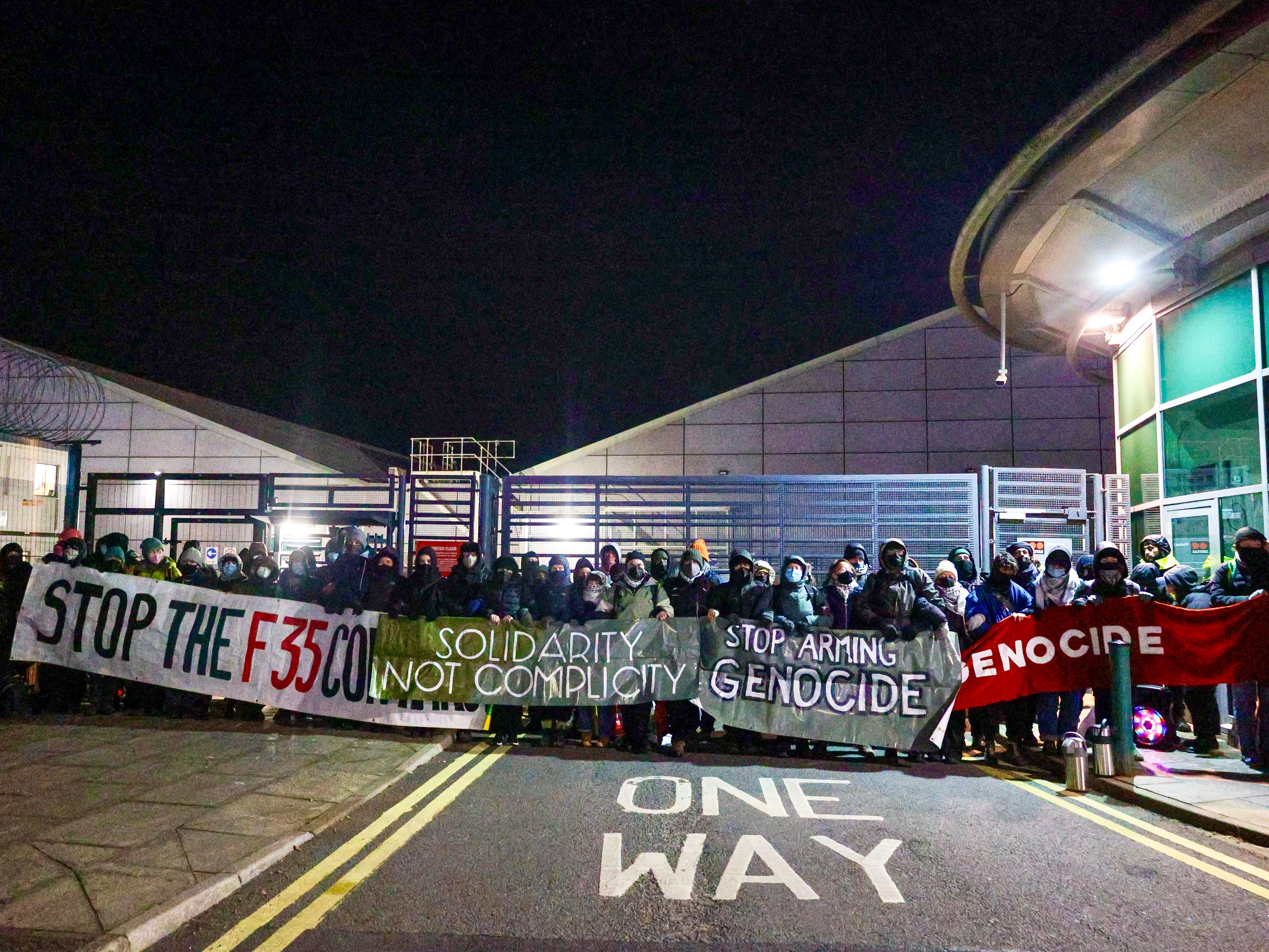 Pro-Palestinian demonstrators blockade factory