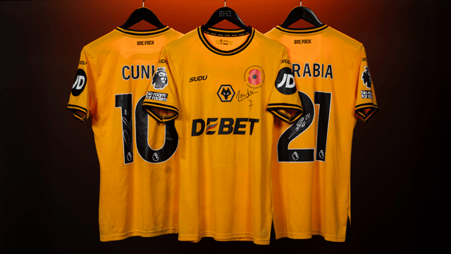 Wolves Signed Team Signed and worn Wolves football shirts from top players are going under ...