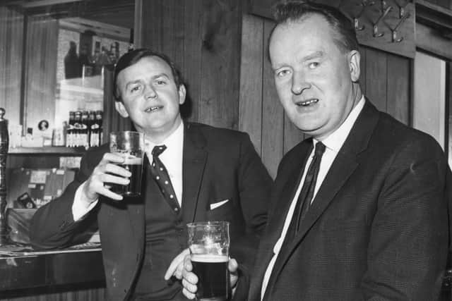 Gilbert Jarvis, left, with Shropshire Star transport manager Don Green in the 1960s