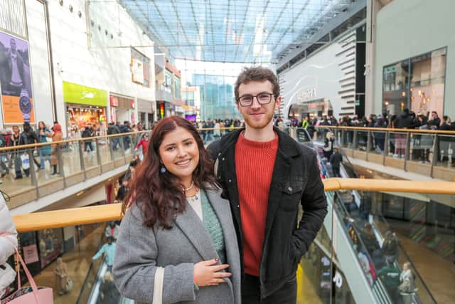 Gabriela De Carvalho and her partner Alex at Birmingham's Bullring shopping centre for the unveiling of a new Sephora store on November 13 2024
