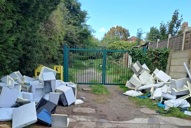 Flytipped fridges in Suffolk Place