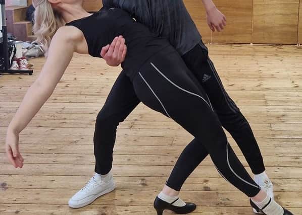 Tom Gallacher and Laura Attwell as Tony and Stephanie in rehearsal. Photo: Limelight
