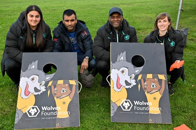 The Wolves foundation were one of the charities to visit the event. Pictures is left, Jasmin Patel, Ashok Badhan, Garry Leslie, Rachel Smith