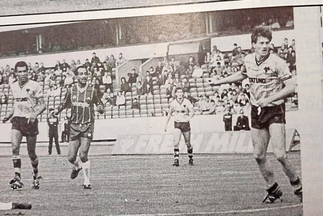 Melrose goes hunting for a goal during his successful loan spell at Wolves