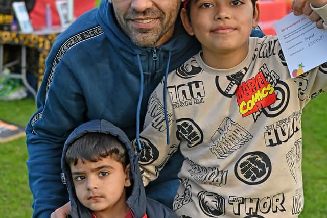 Dad, Puneet Jhanji and Kavisk, 11, and Bhavik, 3 all enjoyed the celebrations