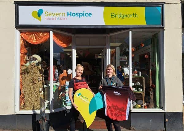 Outside shop: Race director Vicky Morris (left) and Nicky Green, senior community fundraiser at Severn Hospice