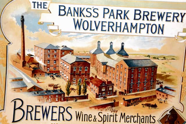 A poster from the early 1900's which shows the old cottages which are now the shop and visitors centre (bottom left)