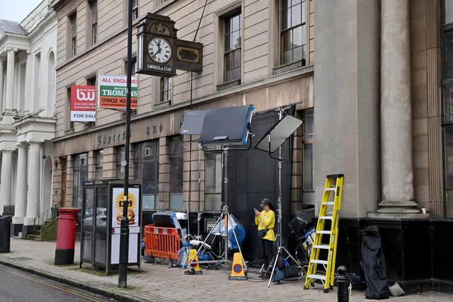 Film crew at the former Express & Star building in Wolverhampton