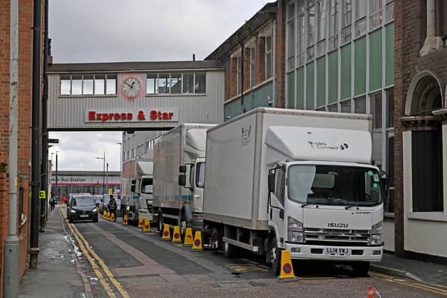 Film crew at the former Express & Star building in Wolverhampton
