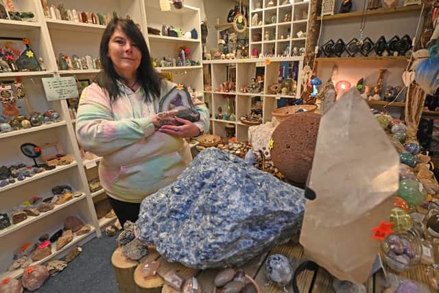 Michelle Williams inside her shop, Heavenly Treasures