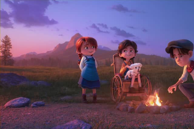 Buffalo Kids: Mary (voiced by Alisha Weir), Nick and Tom (Conor MacNeill)