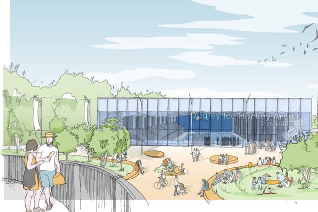 An early artist's impression of the proposed ice rink in Dudley. Picture Dudley MBC