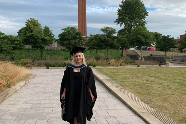 My graduation day at the University of Birmingham where I studied English Literature with Film Studies