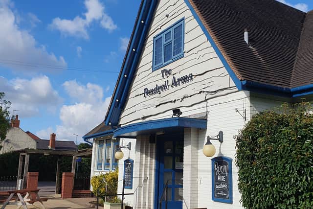 The pub is not hard to miss when driving along the road