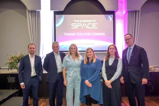 L - R: Bogden Gogulan (CEO NewSpace Capital), Andrew Turner (MD Space4Sight), Melissa Quinn (MD Slingshot Aerospace), Kathryn Stanczyszyn (BBC), Elizabeth Williams (Gowling) and Carl Richardson.