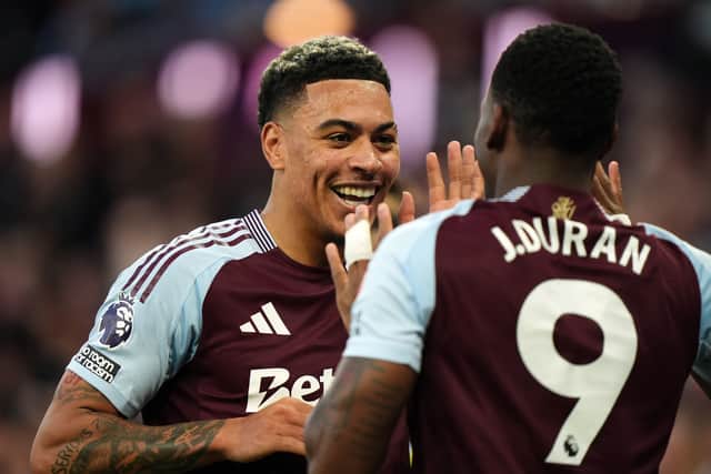 Aston Villa's Jhon Duran celebrates scoring their side's third goal