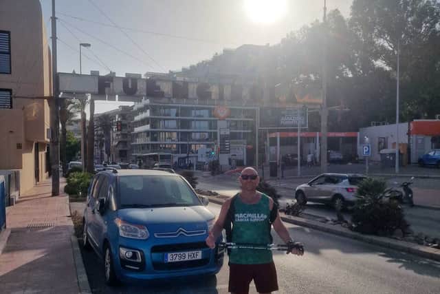 Scott Ptchford walked for three days and nights across Spain to raise money for Macmillan Cancer Support