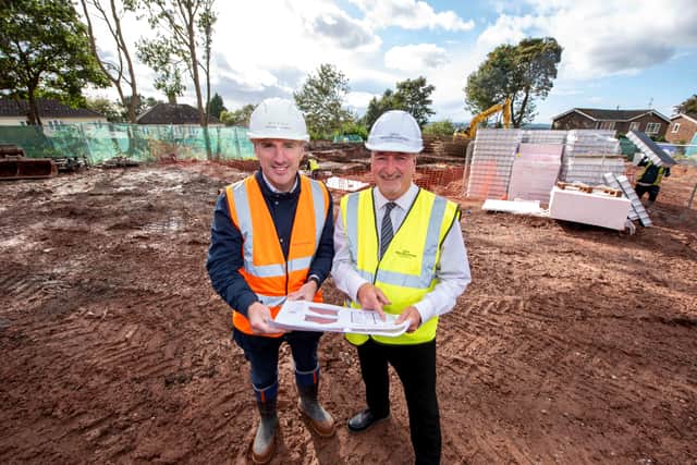 Chris Timmins, Morro Partnerships Managing Director, and Councillor Steve Evans, City of Wolverhampton Council Deputy Leader and Cabinet Member for Housing, at the ‘Magic Gardens’ housing development