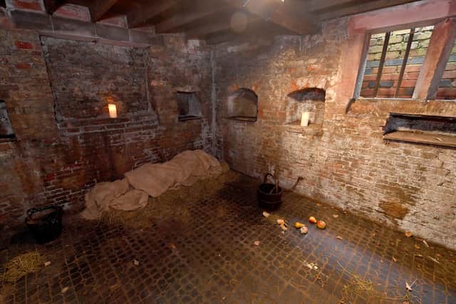 The bleak former prison cells at Haden Old Hall which were open to visitors