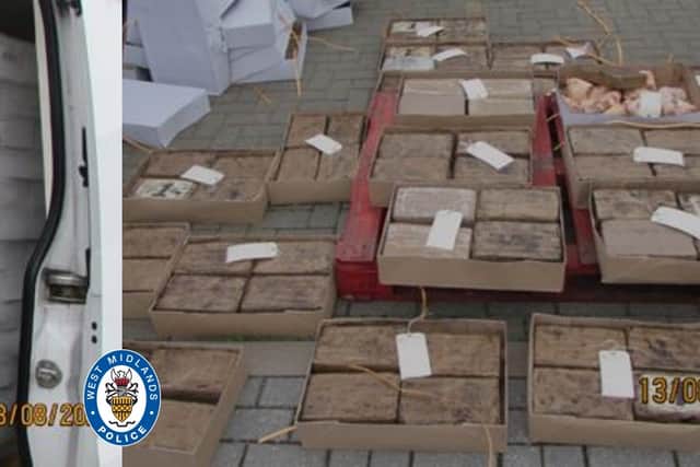 More than 150kg of cocaine were found hidden in frozen chicken produce when officers in Birmingham stopped a van coming back from docks in Essex. Photo: West Midlands Police