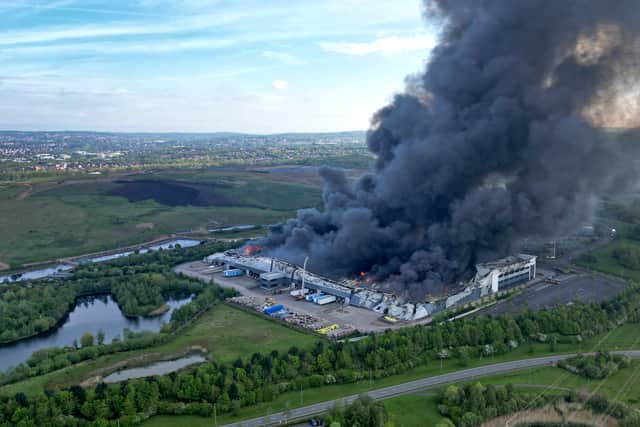 Plumes of smoke could be seen for miles after the fire broke out in May