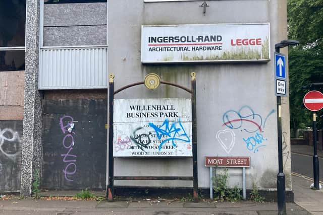 22 photos of Moat St, Temple Bar, Cemetery Rd, Villiers St and New Hall St Willenhall, walsall in July 2024 as outline planning permission granted