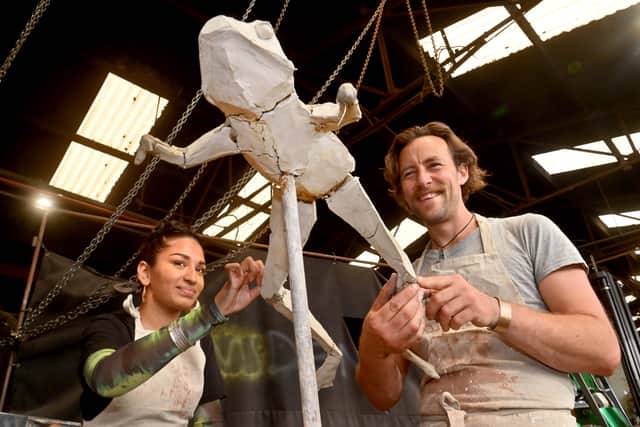 Luke Perry pictured at Solid Swivel Co in Cradley Heath with Powered by CAN student Dena Khan. They will be holding a class at Stourbridge Library on Wednesday.