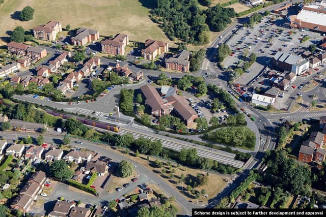 An indicative CGI of the planned new Aldridge railway station. Image: Transport for West Midlands