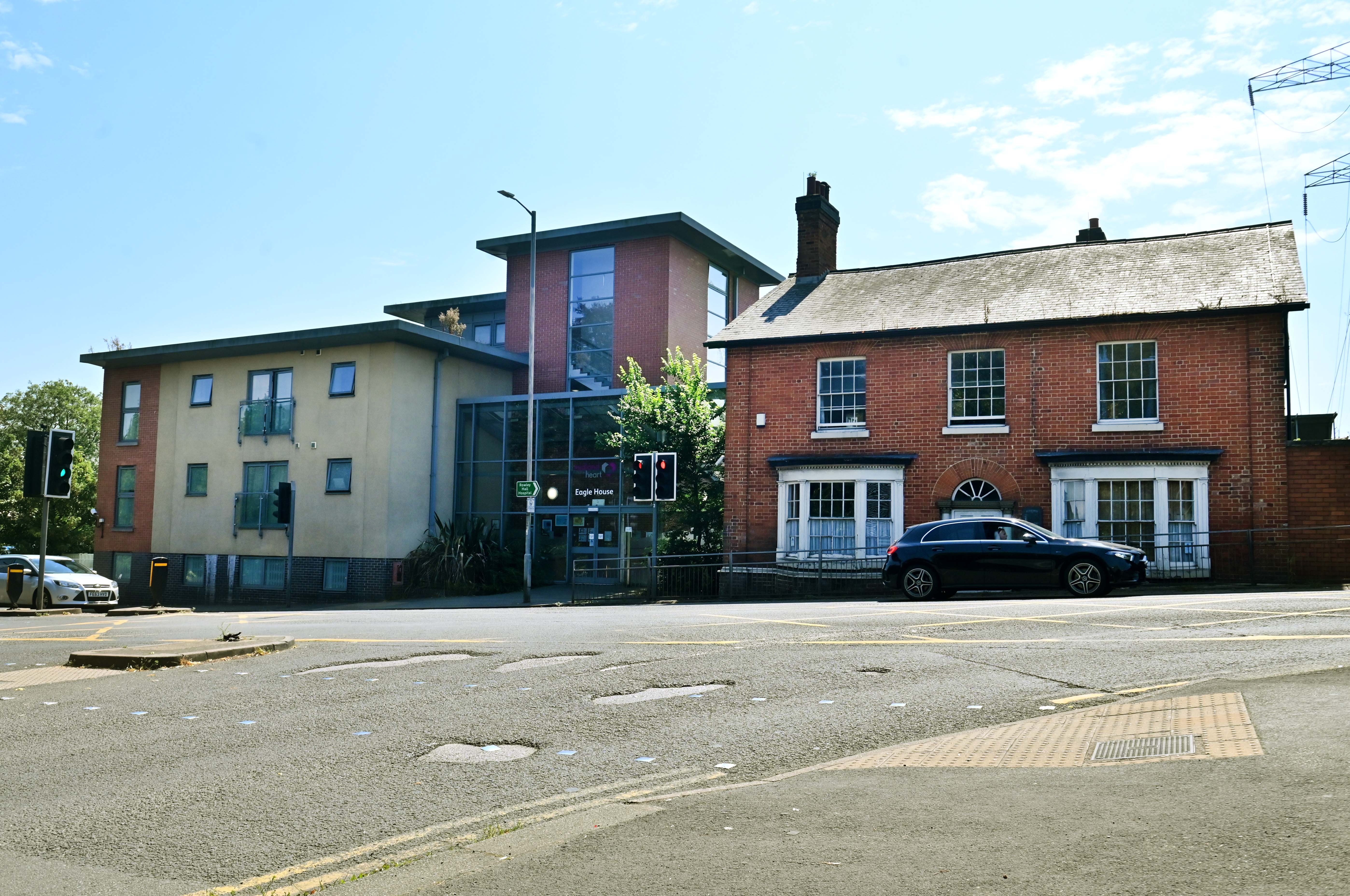 STAFFORD COPYRIGHT NATIONAL WORLD PLC STEVE LEATH 31/05/24..Pic in Stafford, Newport Rd at Eagle House, a Midland Heart facility, scene of a death. Police tape can be seen at the back of the building..