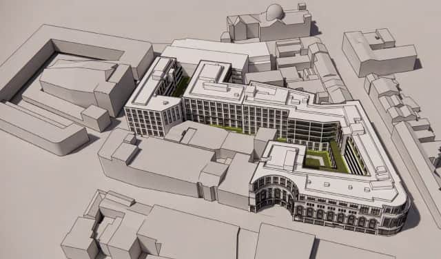 An aerial plan of how the development will look