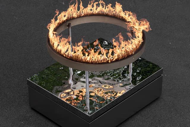 The torch relay cauldron which travelled across Greece and France prior to the Olympic games – it will also feature in the Paralympics later this year.
