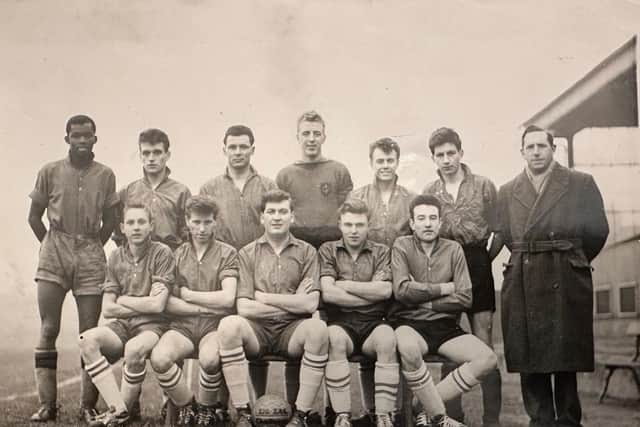 Dudley town FC in the 1950/51 season, when the club played at the Sports Centre, now the Castlegate leisure and business park