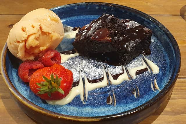 The dessert was a nice ending to a very filling meal