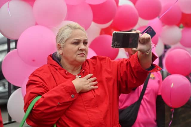 It was an emotional moment for some as the balloons were released