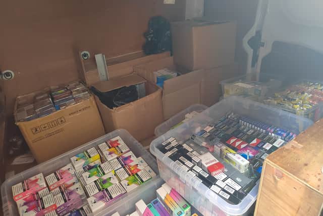 Photos show thousands of vapes found inside a van