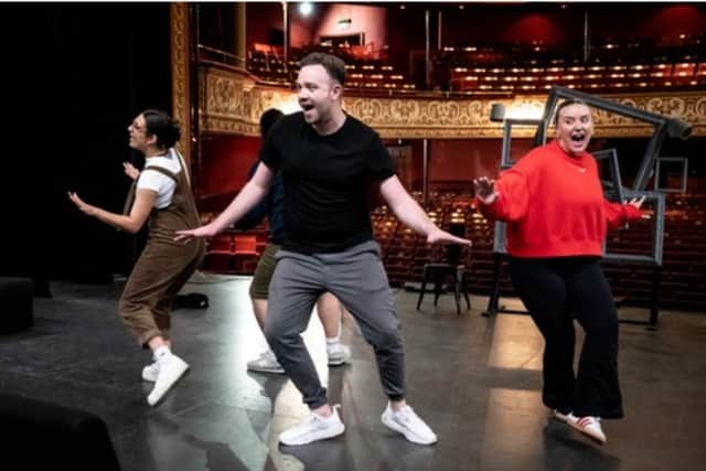 Performers rehearsing in preparation for their Fringe festival debut