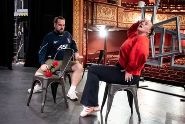 Performers rehearsing in preparation for their Fringe festival debut