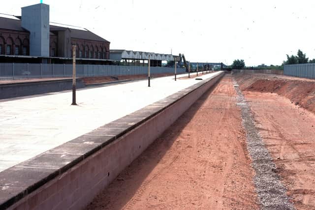 The new platform with a partially constructed trackbed. Photo: Tony Bending