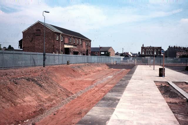 View along the incomplete platform towards what is now the station building. Photo: Tony Bending