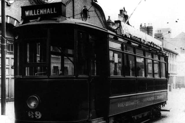 A single-decker Wolverhampton Corporation tram
