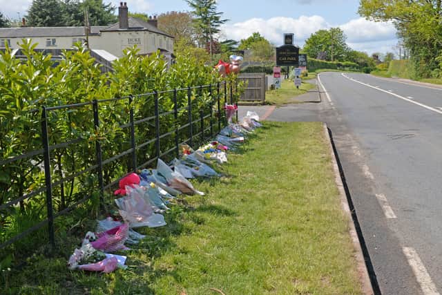 Fatal crash scene at Callow Hill, Kidderminster