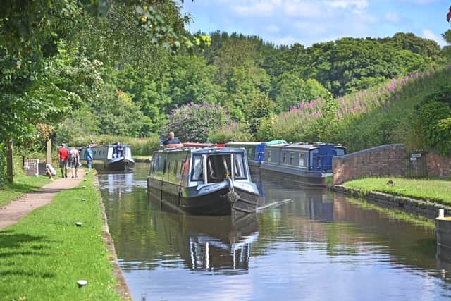 Enjoying the Staffs and Worcestershire canal at Stewponey lock, Stourbridge, as the weather improves