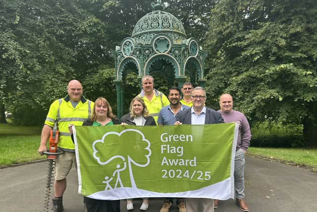 Members of Sandwell Council celebrate the success of parks in the borough in the Green Flag Awards