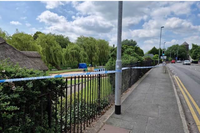 Emergency services were called to Victoria Park, Stafford shortly after 9.30am on Monday